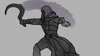 Noob Saibot rotoscope animation with oil paints finally done.