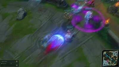 Ezreal Ult + Liandry's Burn + Elder Dragon = Won Teamfight