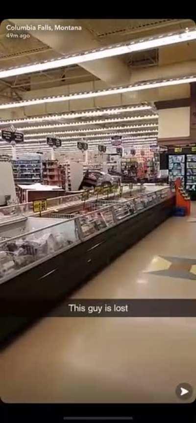 tonight this guy drove his car into the supermarket 🤪