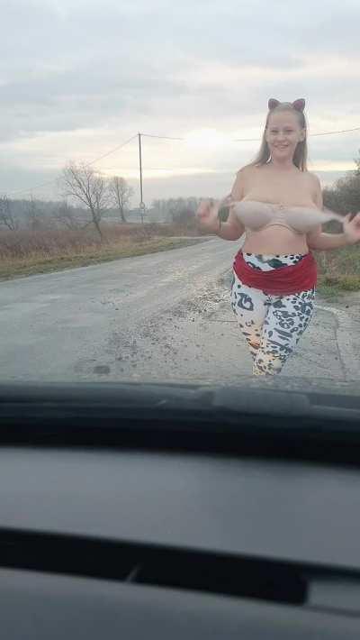 My friend didn't believe me, we bet. I won. Only the driver there seemed surprised. [GIF]