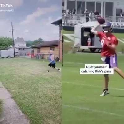 Catch it from Cousins :) The Vikings started a new Tik Tok challenge asking fans to duet themselves catching passes from Kirk Cousins. The responses are fantastic..