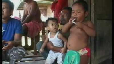 Baby smokes 40 cigs a day