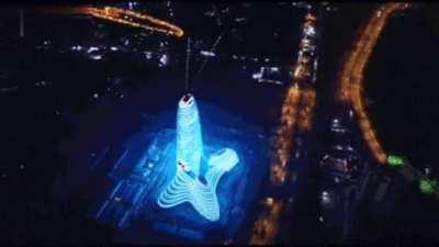 There we go: Guangxi New Media Centre, while shooting fireworks for grand opening