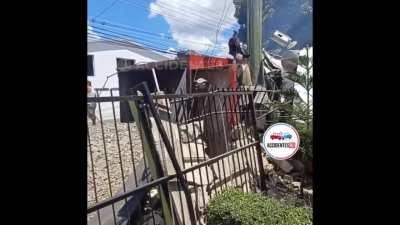 big mess from crash cctv + aftermath video