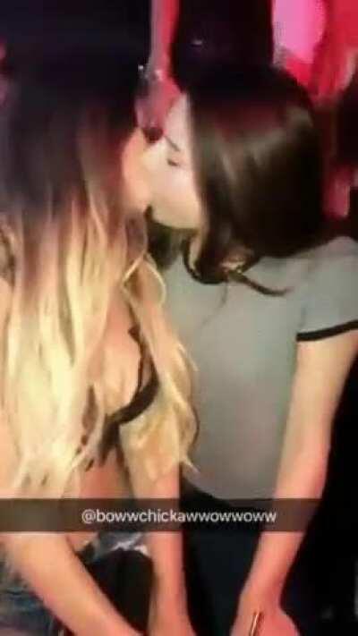 Nipple girl on the right get hard from kissing