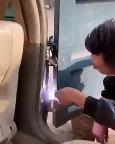 Man fixes door :)
