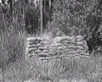 A sandbag emplacement is no place for the enemy to hide...