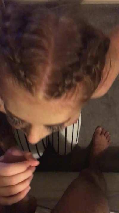 She’s learning to take it with no hands. Training is going well