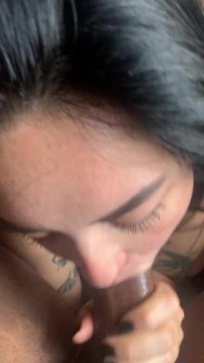 Using my throat to cast a spell on him😈