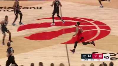 Fred VanVleet obliterates Patty Mills and the Nets defence.
