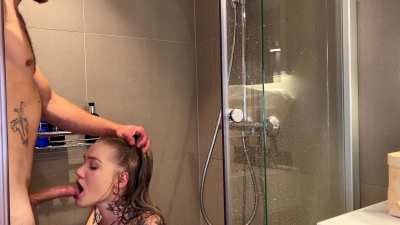 Doing my best to get it fully in my throat