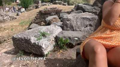 Love to flash my pussy in public places! Check my FREE FANSLY for more