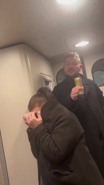 English man racially abuses people on a train, then brags about how he hits his girlfriend.