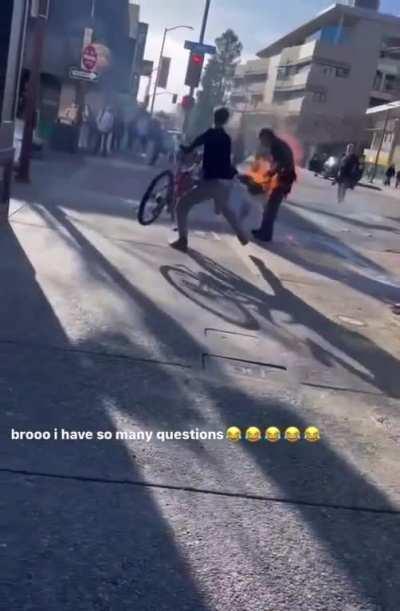 bro should’ve took stop drop and roll a little more serious