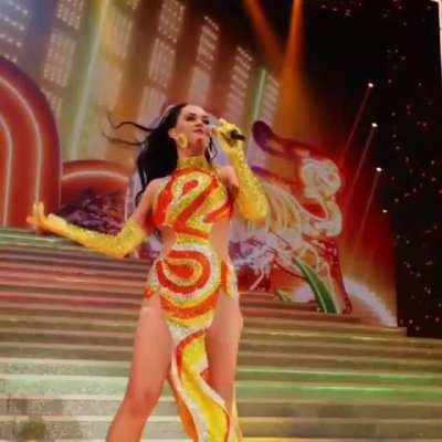 Great leg show during Vegas show