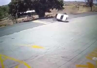 Driver ejected from pickup