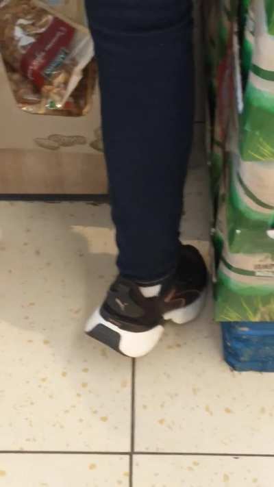 Snail crushed at the supermarket