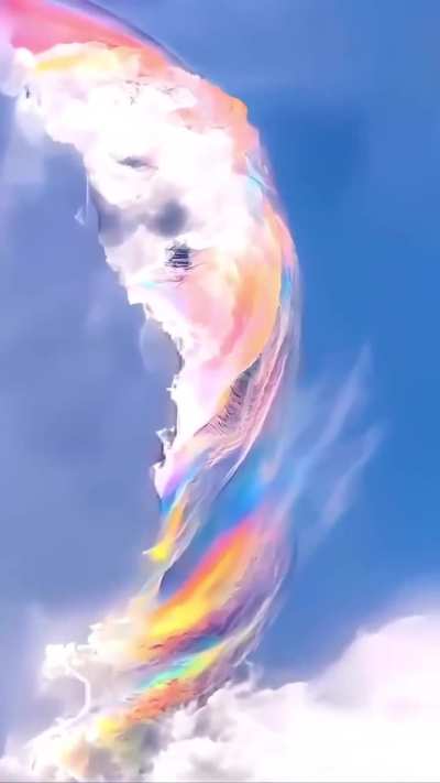 🔥Iridescent clouds are a diffraction phenomenon caused by small water droplets or small ice crystals individually scattering light