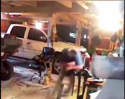 No where is safe. Squirrel wanted revenge for the lack of bird seed.