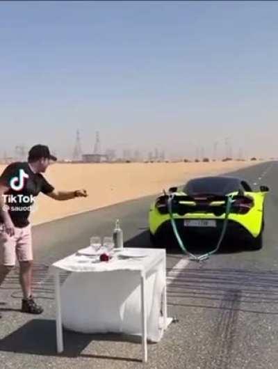 Perfectly executed removal of table cloth