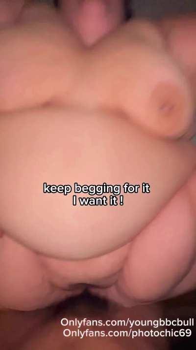 SSBBW wife begging for a creampie from her young bull. She got what she wanted! (OC)