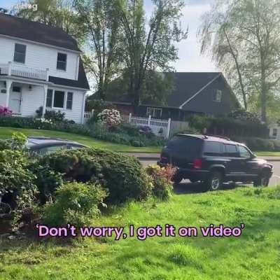 Fat Karen neighbor yells n word