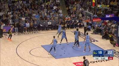 [Highlight] Jonathan Kuminga nails his 3rd three (3/3/) and he’s got 11 first quarter points!