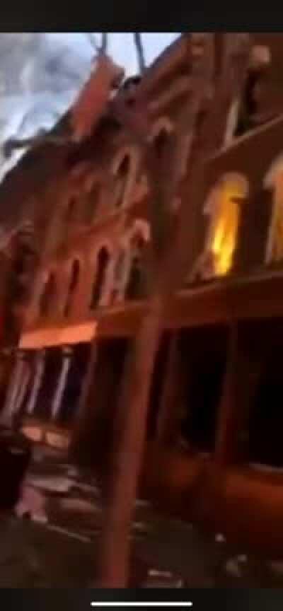 Aftermath footage of the large explosion in Nashville, TN - December 25, 2020