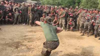 US Marines have a dance off with South Korean Marines