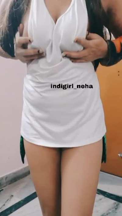 Desi girl in white..... up for online 😍🤩🥰