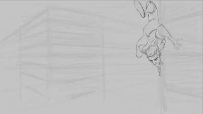 2D test animation for Into the Spider-verse