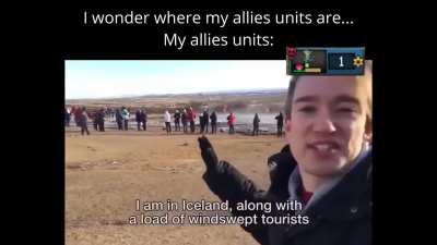 In the middle of a war, but please, continue putting some troops in random places on the map