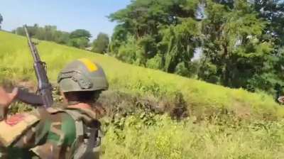 Compilation posted by People's Defense Force rebels of November 23, 2025 anti-junta operations in Wetlet Township, Myanmar (Burma;sounds from source)