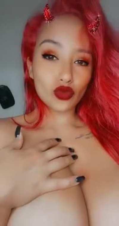 Would you cum on my big latina tits ?