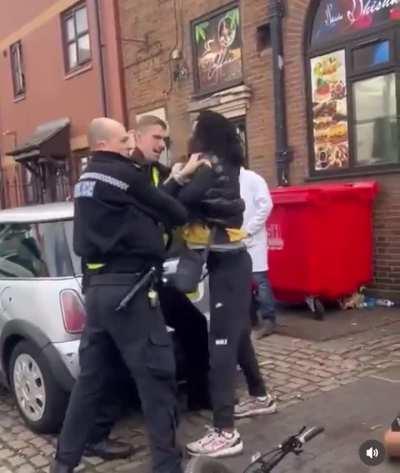 Birmingham Police attacked by a man using bike as a weapon