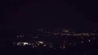 Sirens warn the residents of Wuppertal, Germany of rising floods at night.