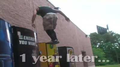 He's going to finally nail this backfl... Time to wait till next year then