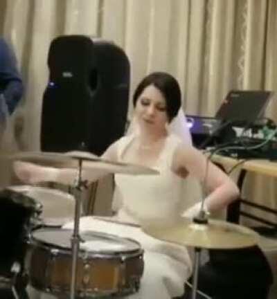 The bride and drummer.