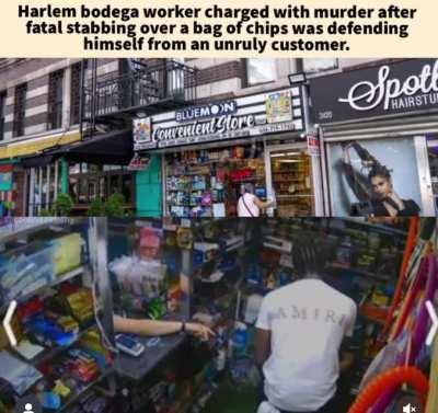 When “IM GOING TO GET MY BF” goes wrong 😔 Long story short: The GF EBT card was declined for some chips, so Deli man grabbed em chips back, n she got so TIGHT she said “IMA GET MY BF NOW WATCH U BUGGIN” Her BF got poked 5 times 😞 Should they free him? I t