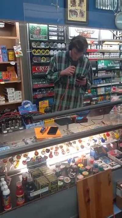 weird guy working at smoke shop wanted to rap for me.