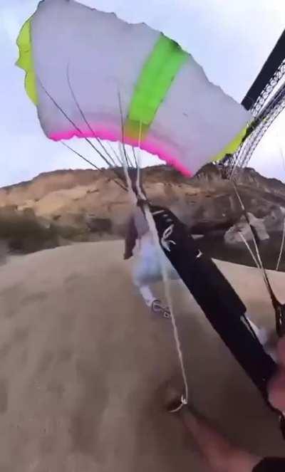 to safely land the hang glider