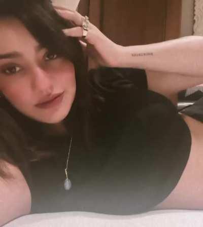 The Way she Caress her Bosom at the End