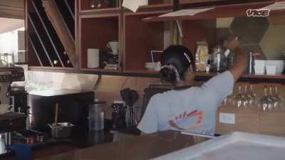 Buying a coffee in El Salvador with Bitcoin.