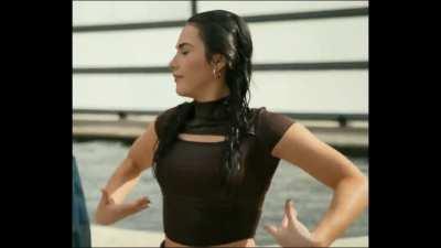 Trying to dry herself