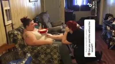 HMF while she balances the bowl and gets engaged at the same time. So romantic!