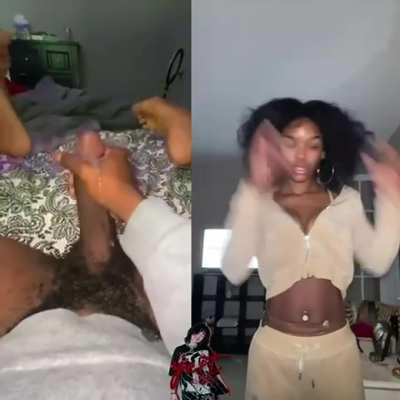 BBC BabeCock Boobs Cleavage Cumshot Ebony Natural Tits Petite TikTok Tits Porn GIF by yertbert