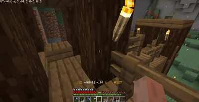 A wall I made around my base in my survival world