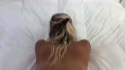 Thick blonde slut gets her ass glazed in cum
