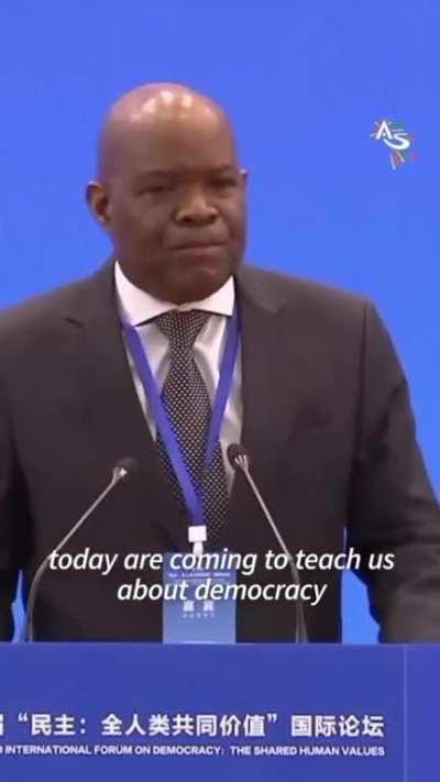 Zambian opposition leader's speech during the visit of US vice President Kamala Harris.