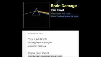 Brain Damage but it's audible